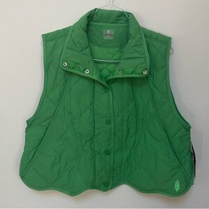 Free People Green Quilted Vest